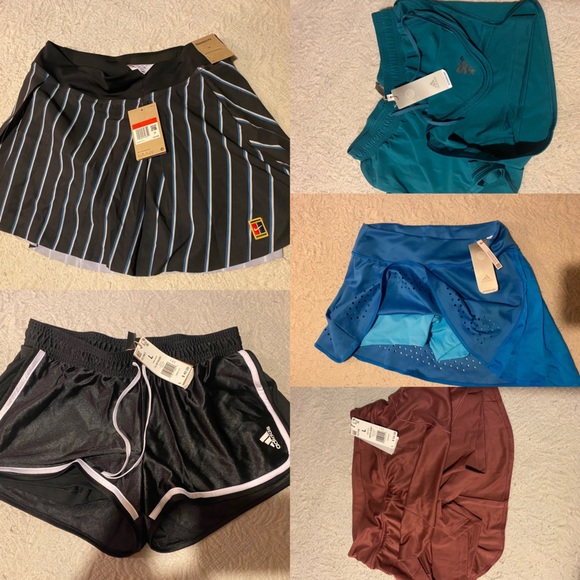 Five brand new tennis skirts/shorts